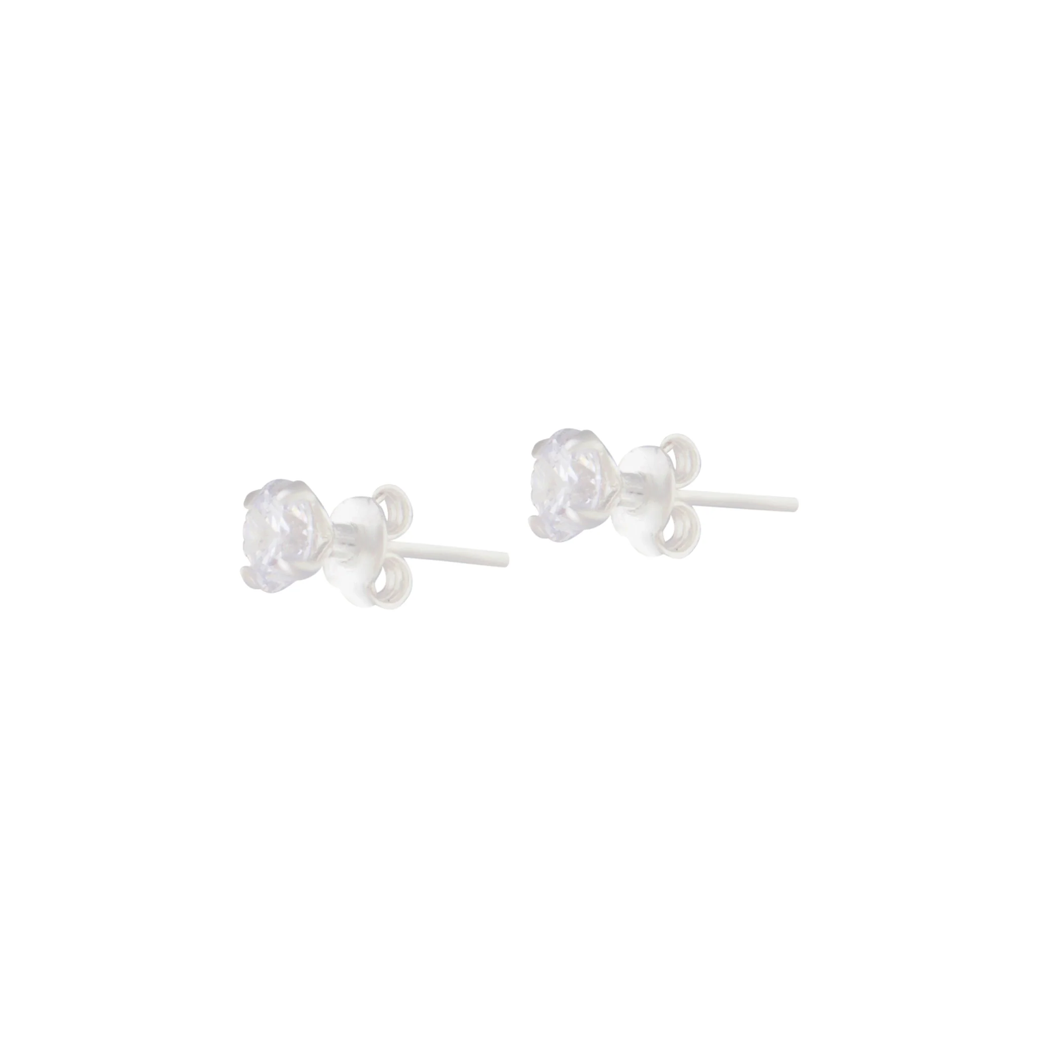 0.5Ct Sterling Silver Cubic Zirconia Stud - Image 2