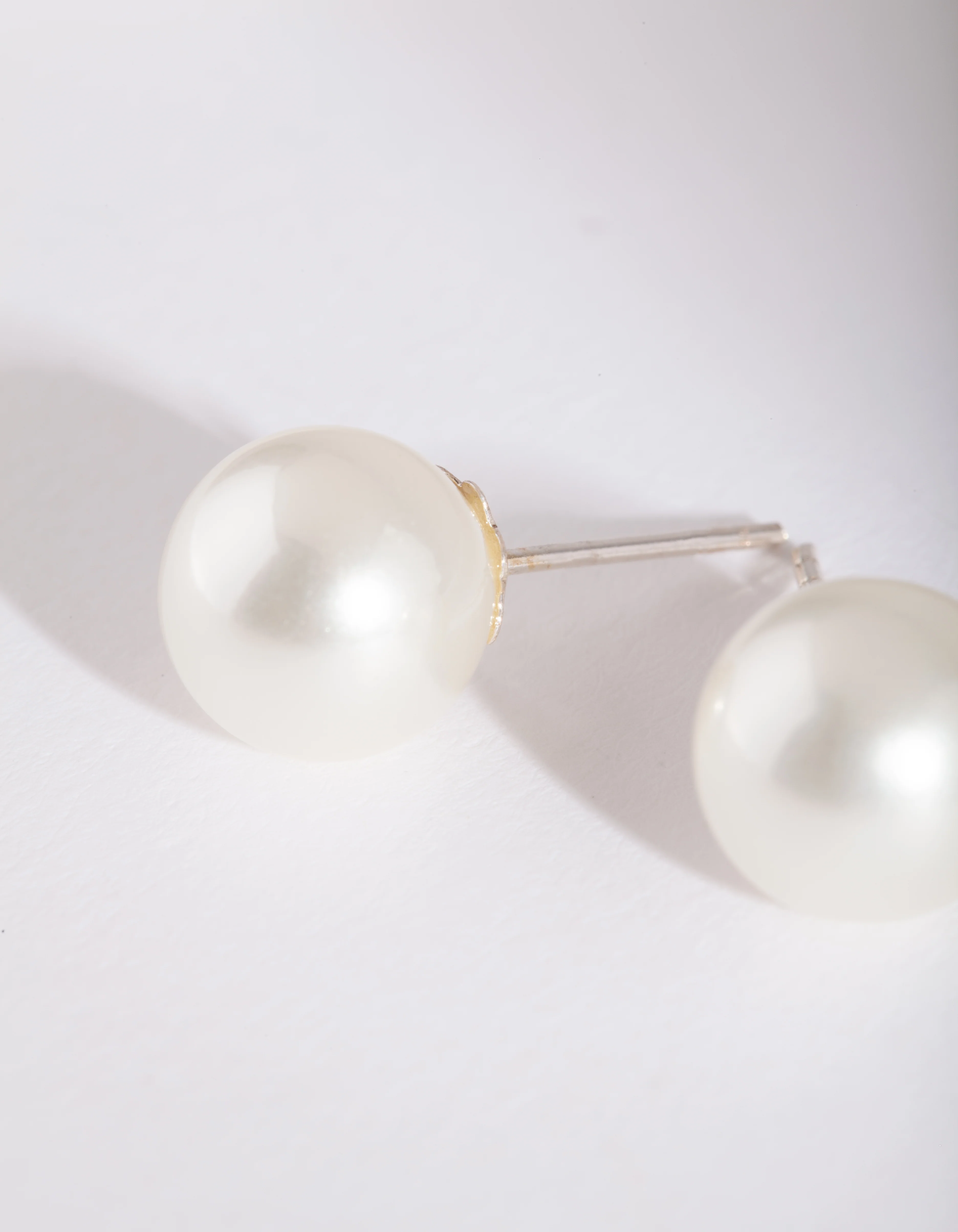 Large Pearl Stud Earrings - Image 3