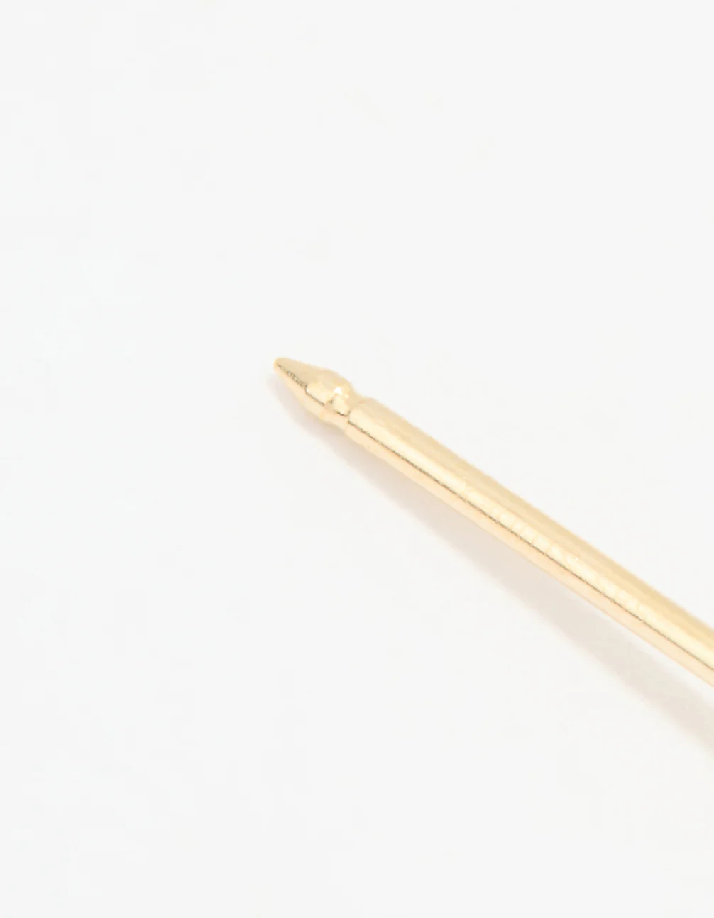 14K Solid Yellow Gold 3MM Cubic Zirconia Piercing Stud - Image 3