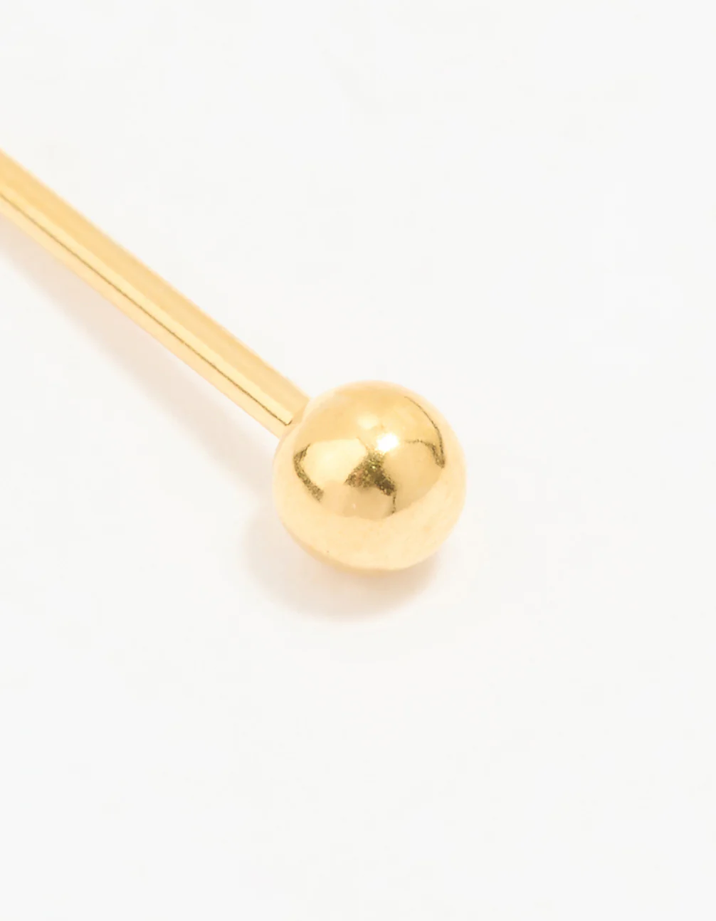 24K Gold Plated Surgical Stainless Steel 3MM Ball Piercing Stud - Image 2