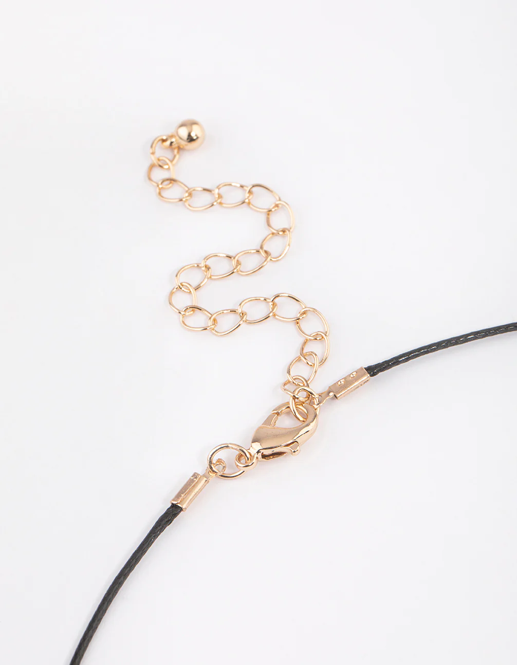 Gold Mini Ring Cord Pendant Necklace - Image 3