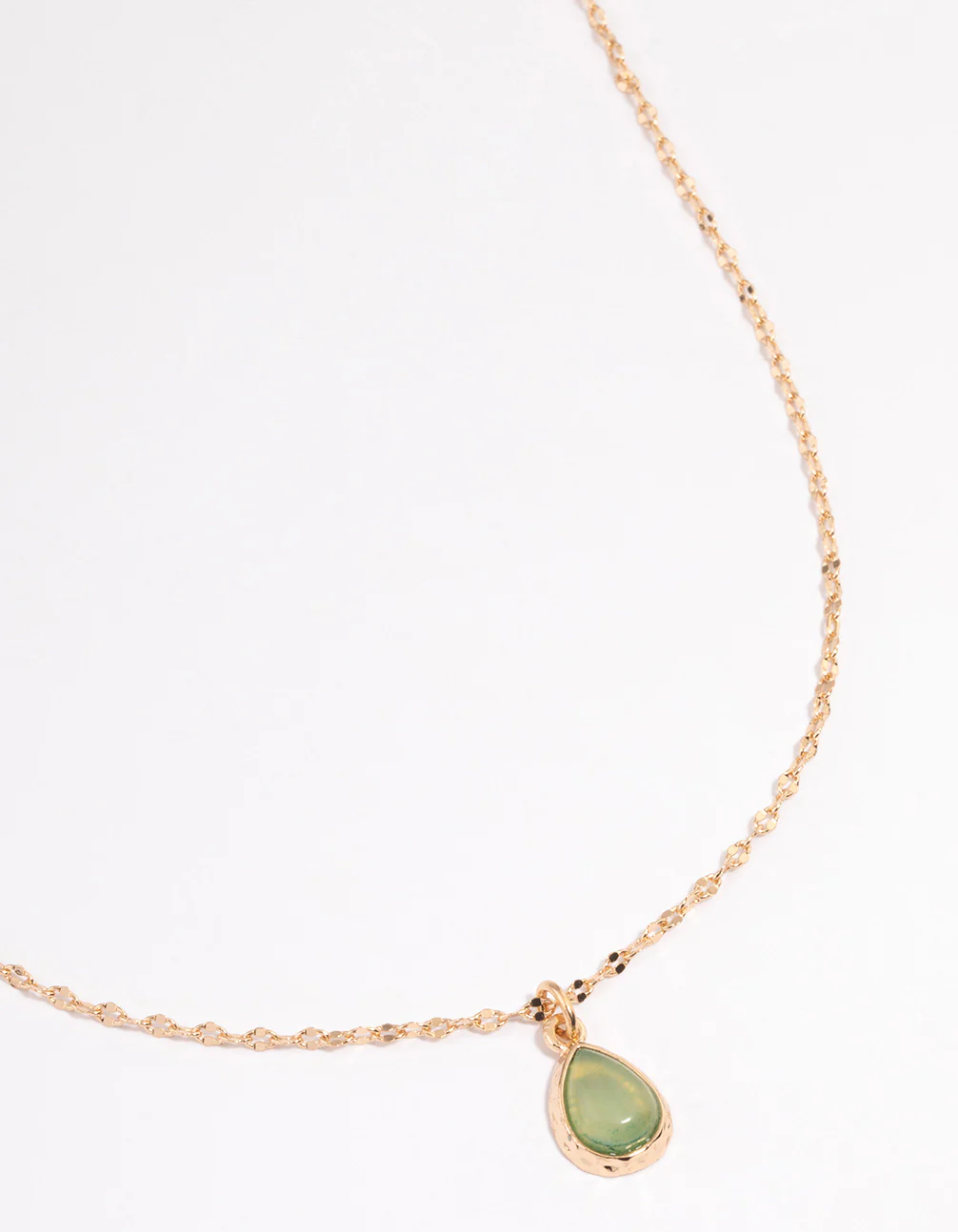 Gold Semi Precious Pear Necklace