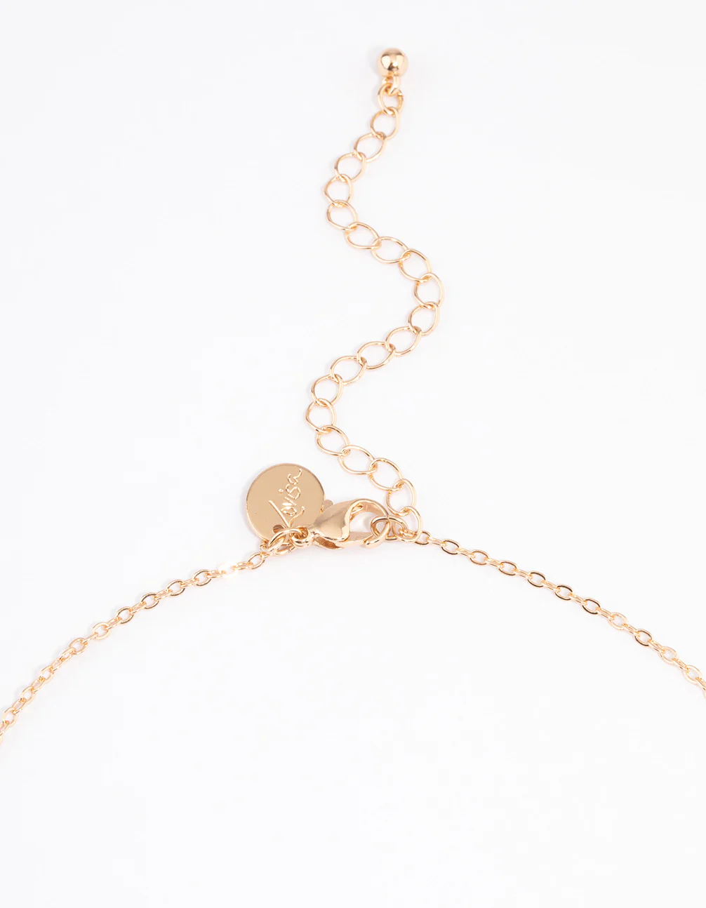 Gold Textured Disc Necklace - Image 3