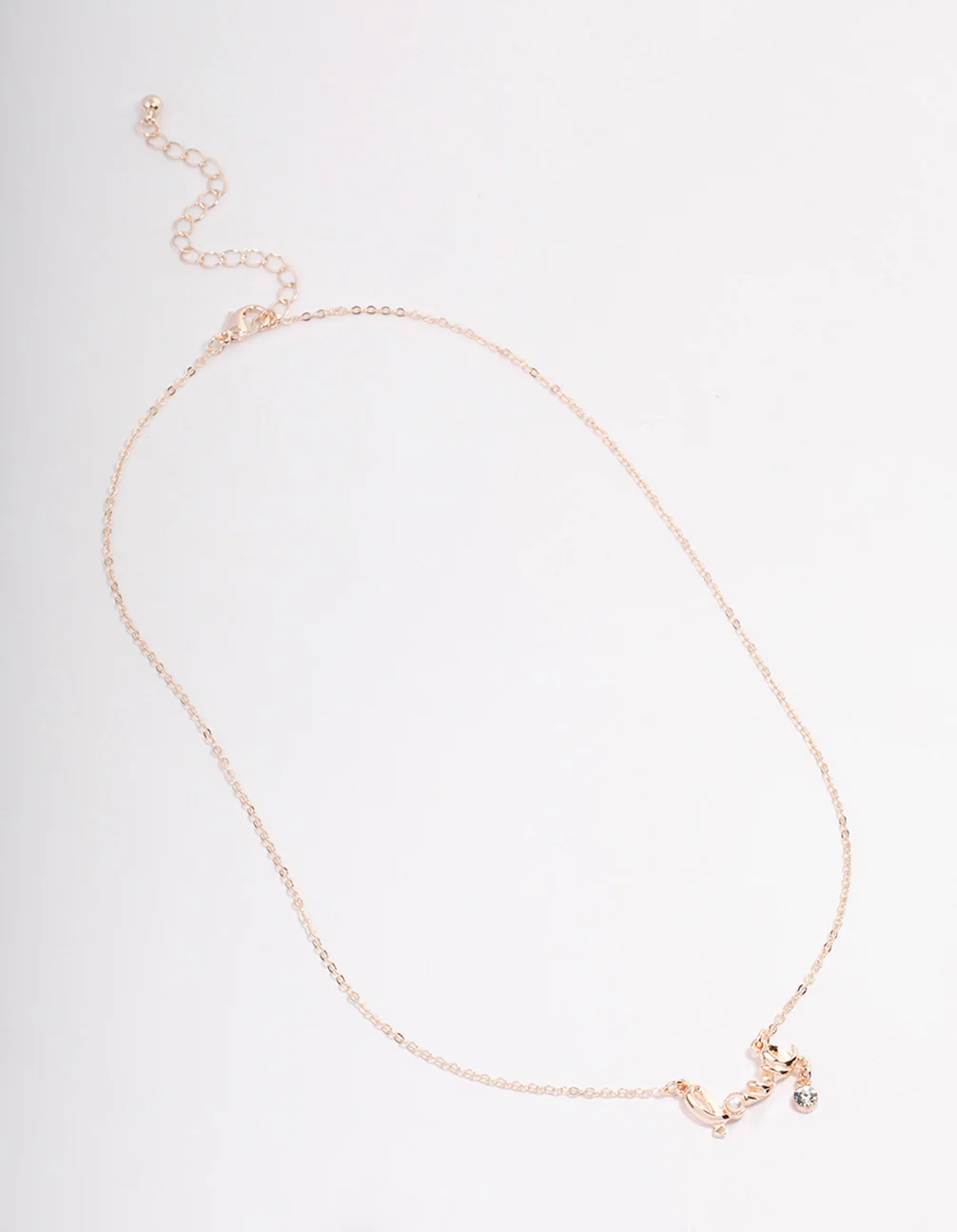 Rose Gold Pearl & Diamante Love Necklace - Image 2