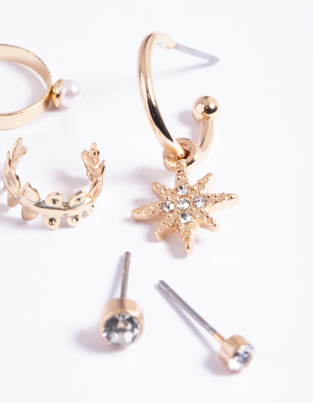 Gold Celestial & Leaf Earrings 5-Pack - Image 2