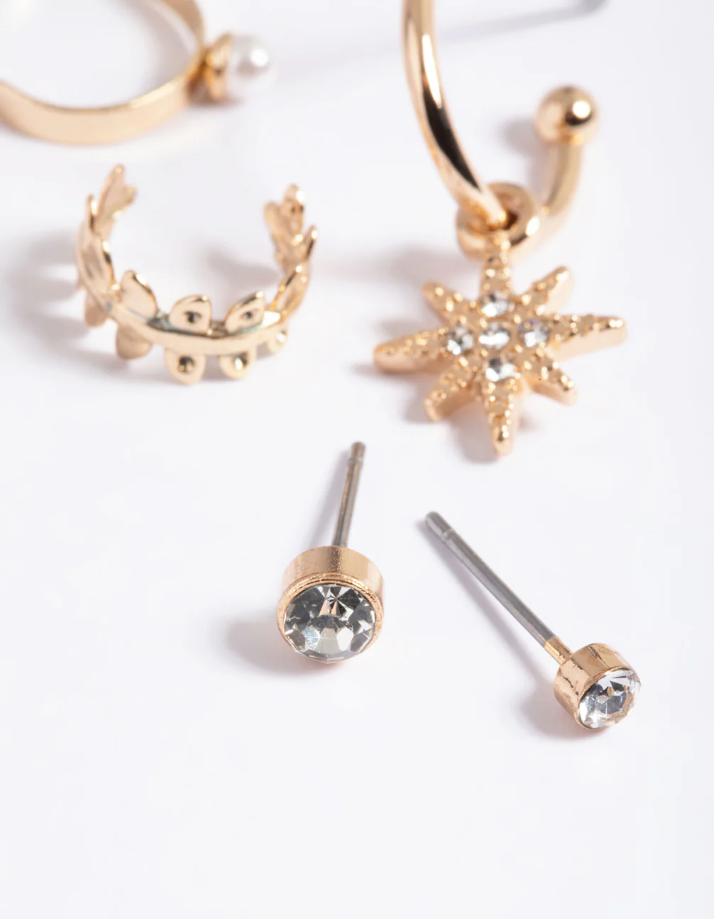 Gold Celestial & Leaf Earrings 5-Pack - Image 3
