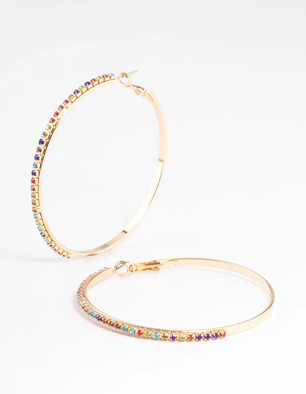 Gold Large Cup Chain Hoop Earrings