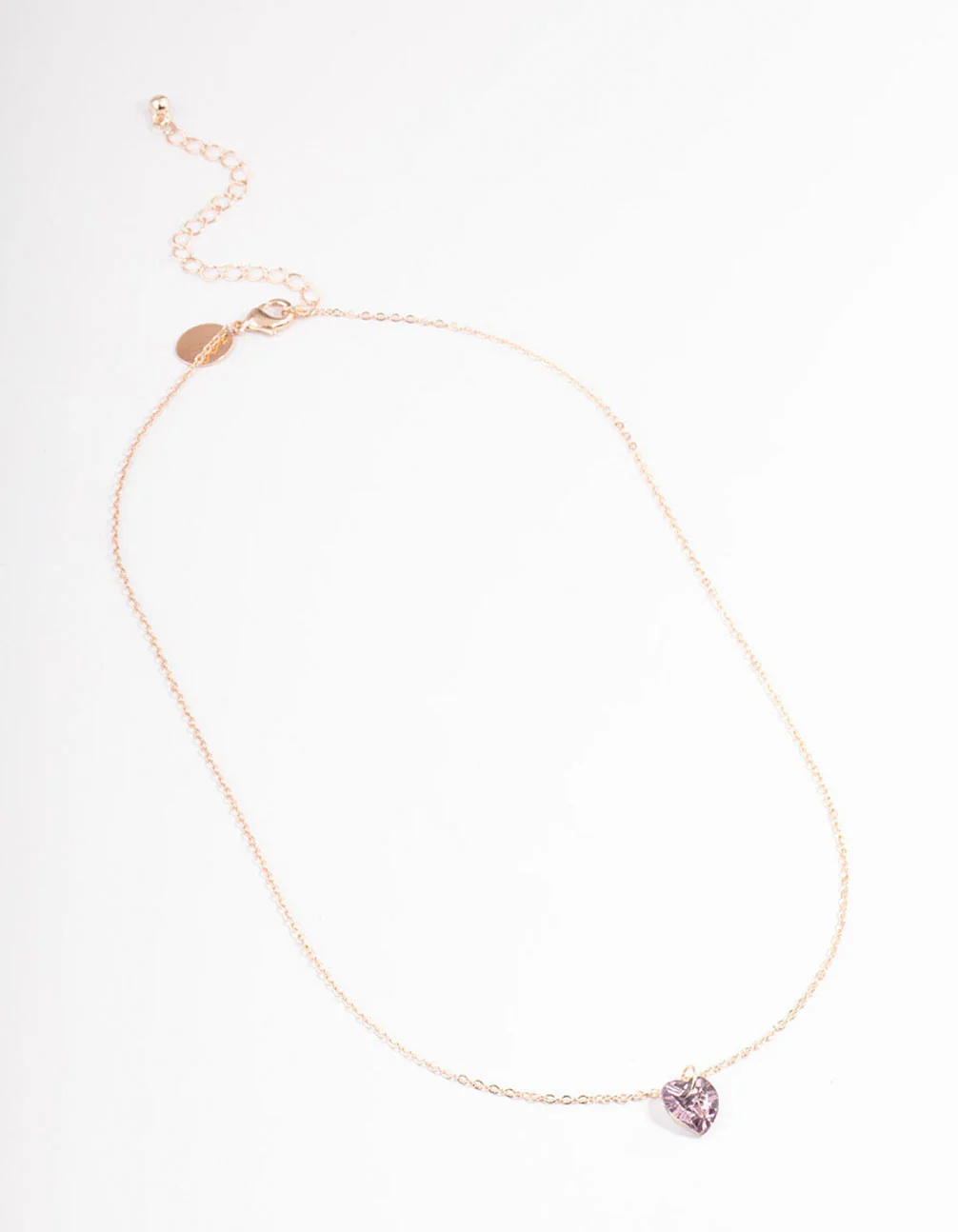 Rose Gold Basic Heart Stone Necklace - Image 2