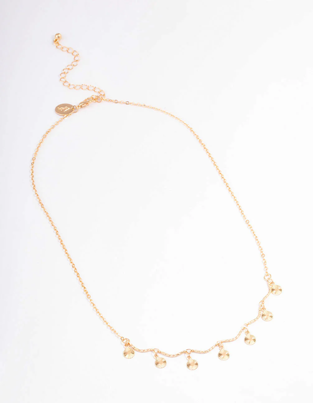 Gold Multi Wiggle Disc Necklace - Image 2