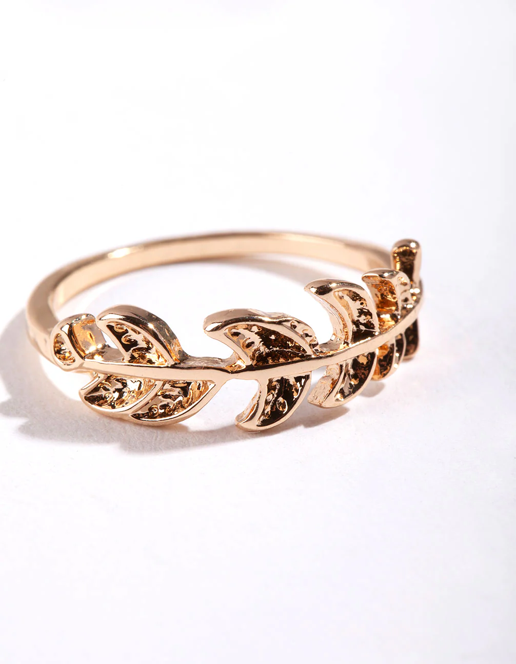 Gold Leaf Band Ring - Image 4