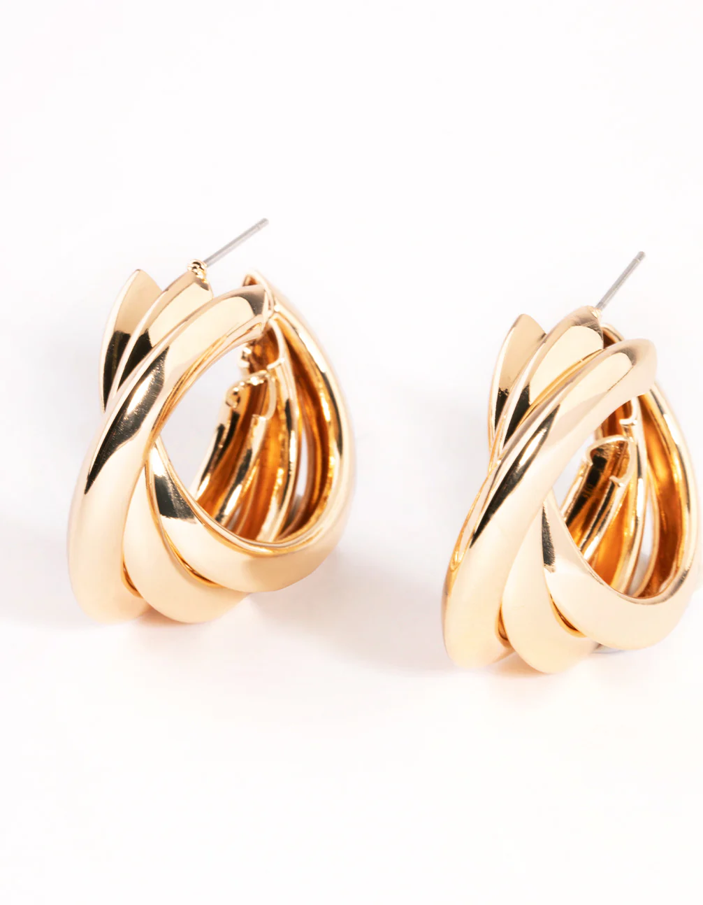 Gold Trio Hoop Earrings - Image 4