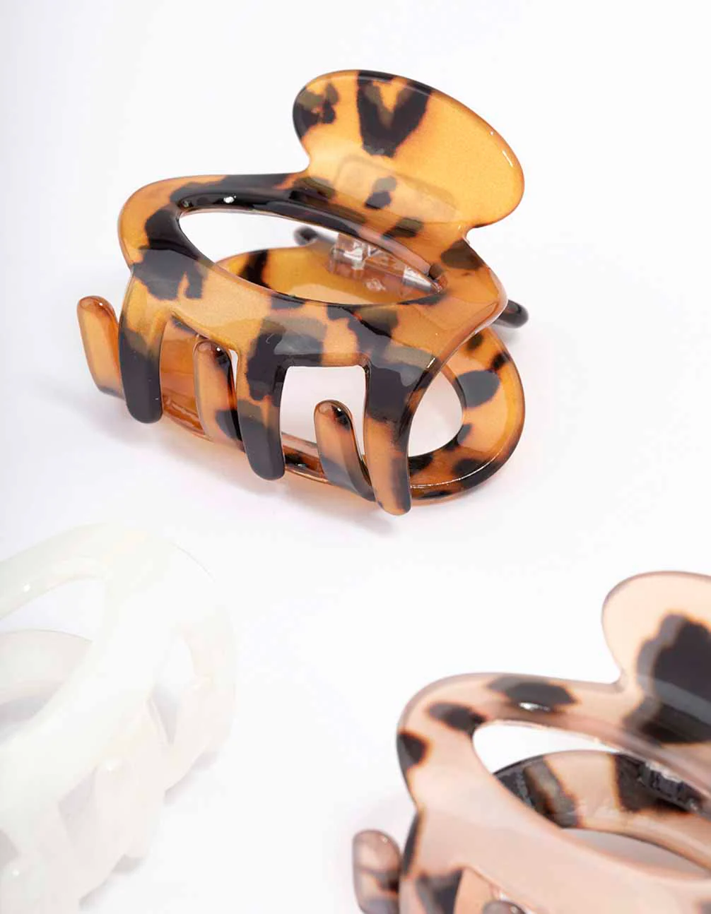 Acrylic Mini Oval Hair Claw Clip 3-Pack - Image 3