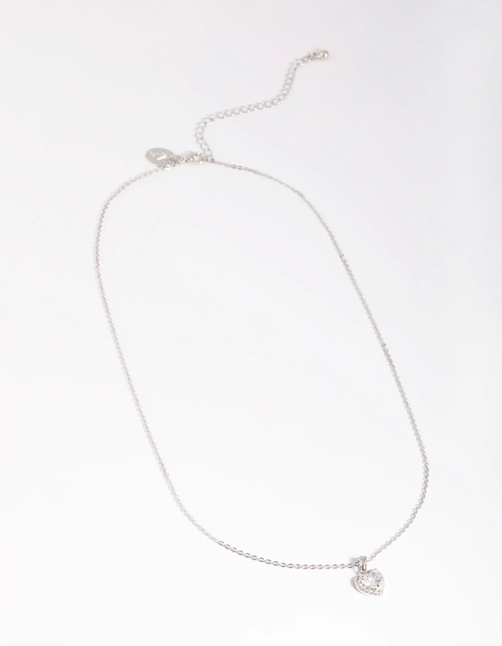 Silver Diamante Heart Necklace - Image 3