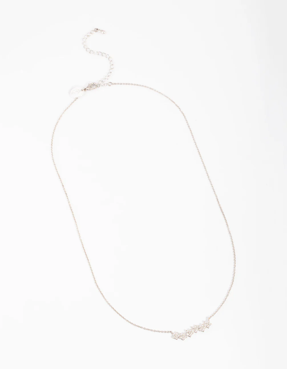 Silver Flower Cluster Crawler Necklace - Image 3