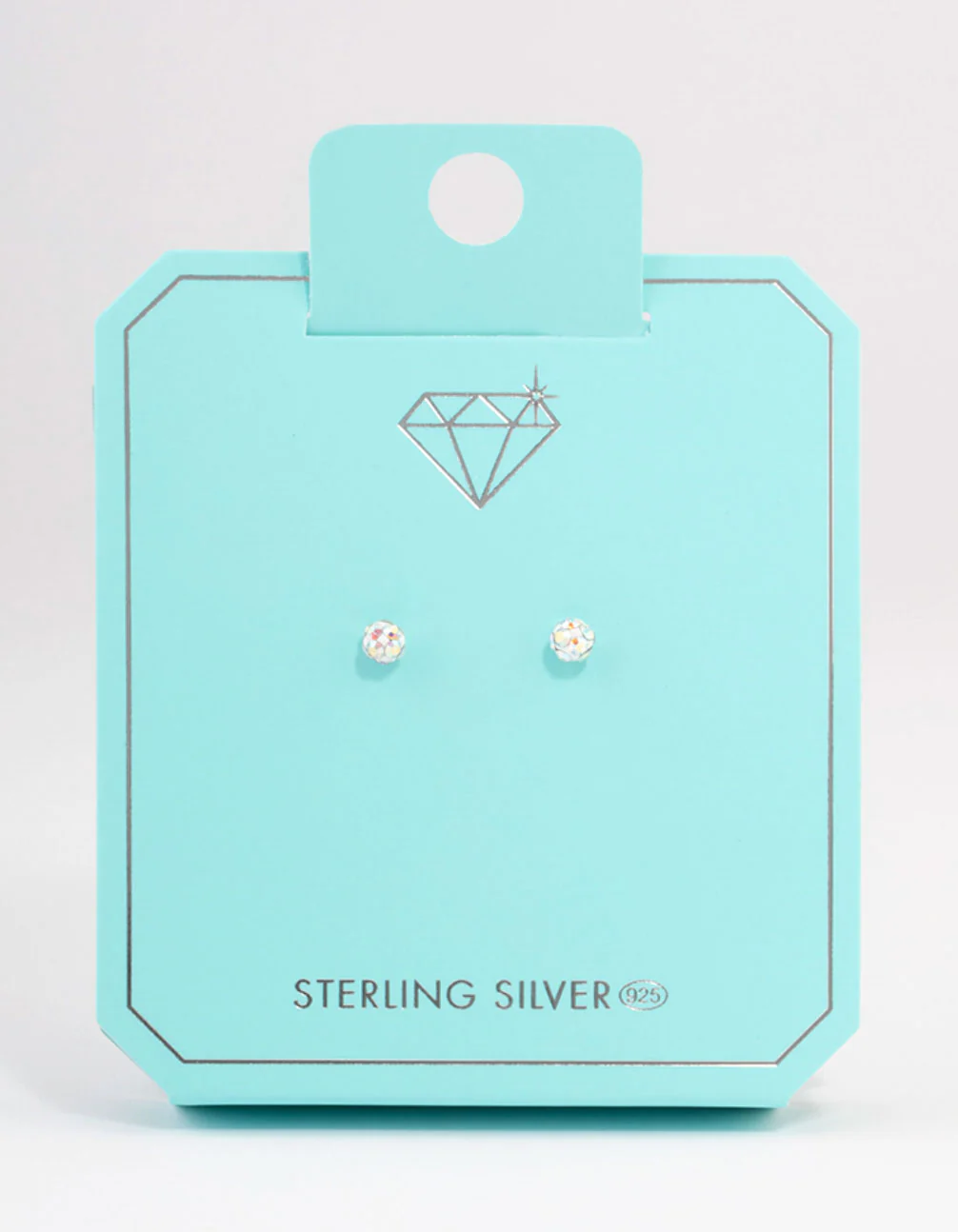Sterling Silver 4mm Pave Ball Stud Earrings - Image 3
