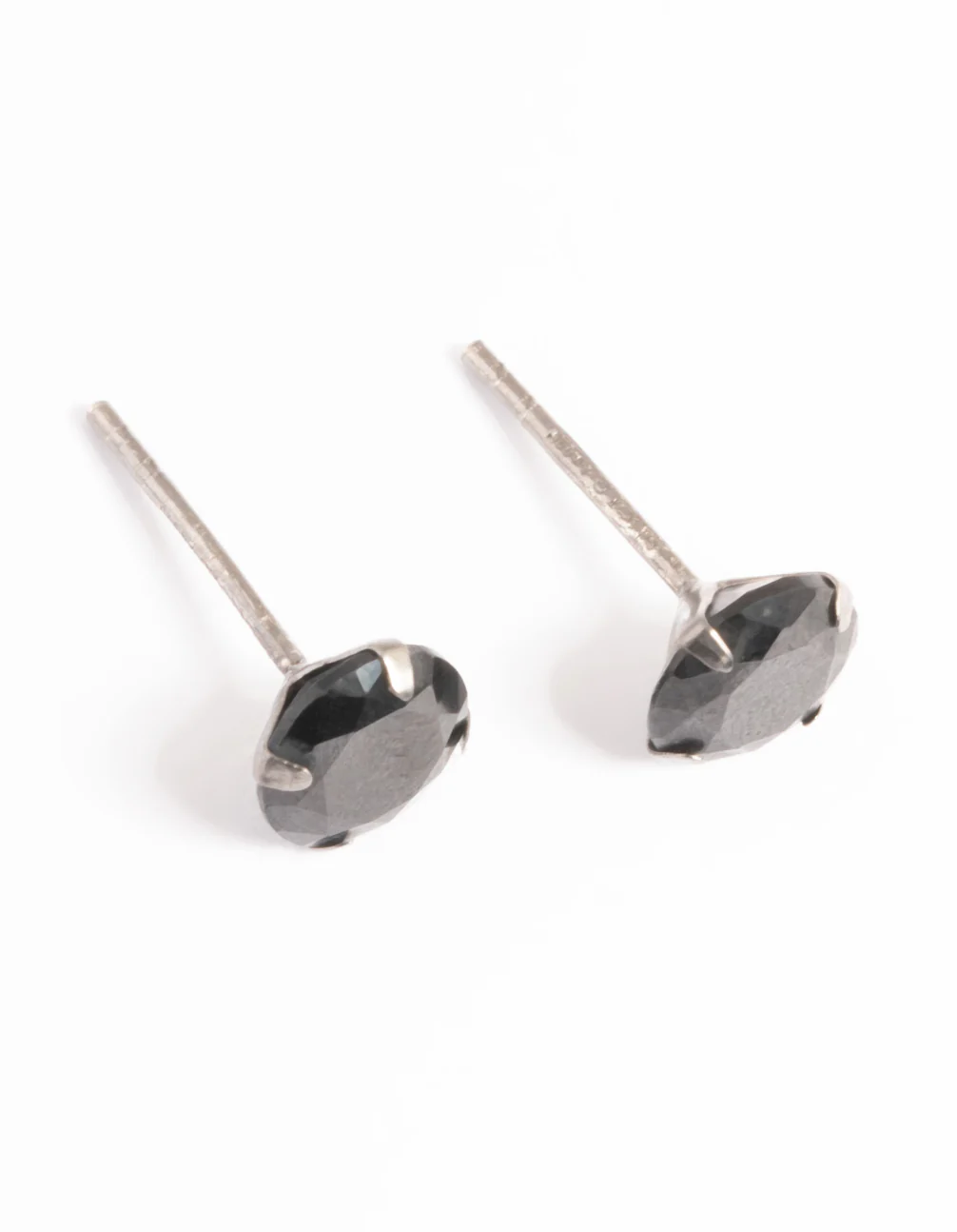 Ruthenium Plated Sterling Silver 1 CT Cubic Zirconia Studs - Image 4