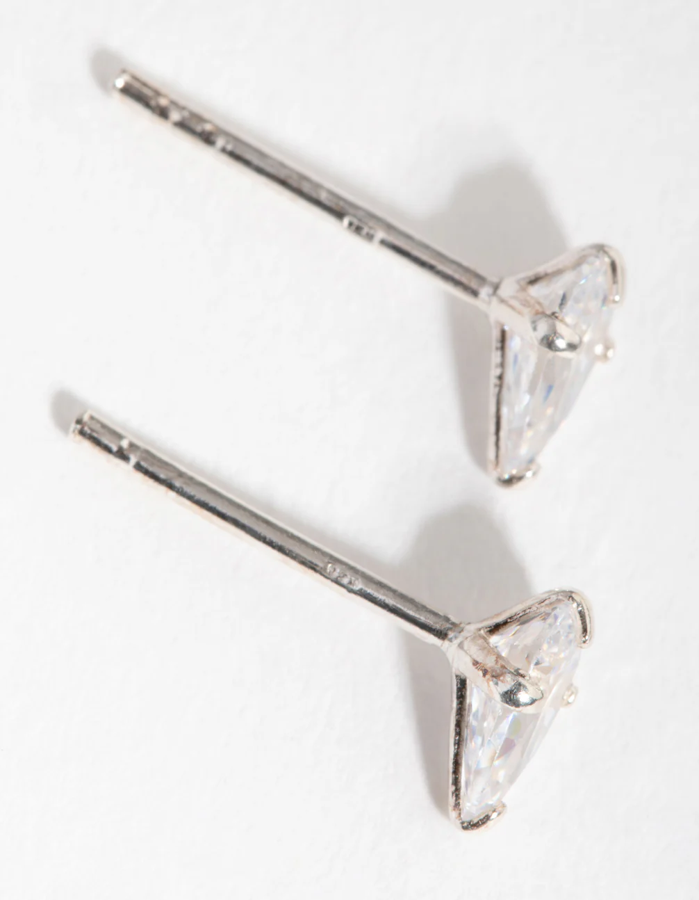 Sterling Silver 0.5ct Cubic Zirconia Pear Stud Earrings - Image 2