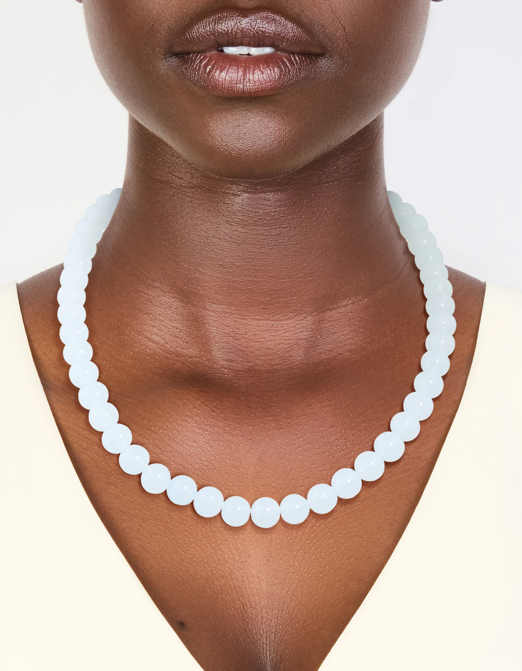 Baby Blue Acrylic Beaded Necklace - Image 2