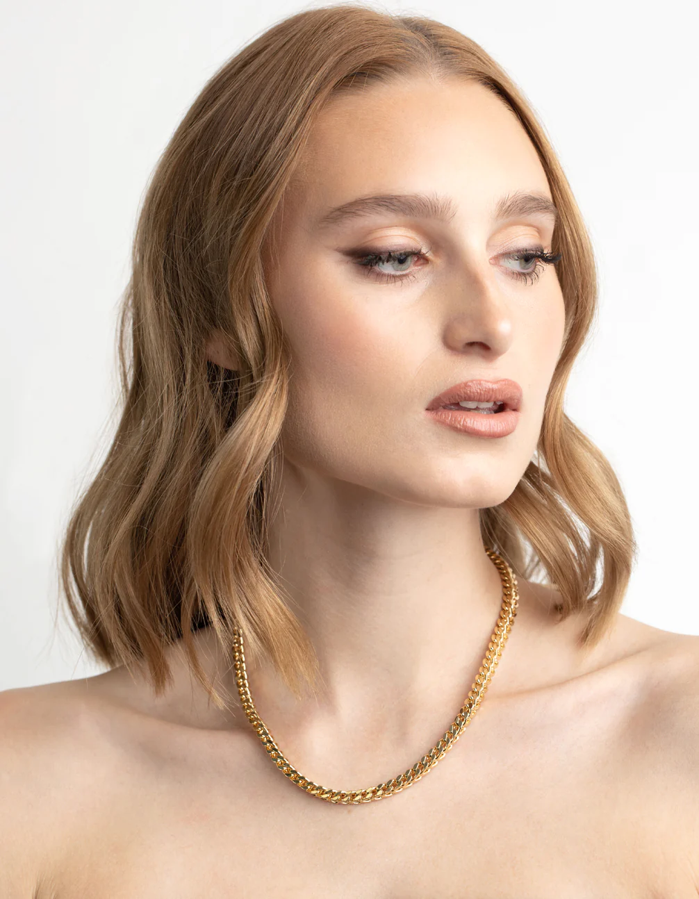 Gold Plated Brass Chain Necklace - Image 5
