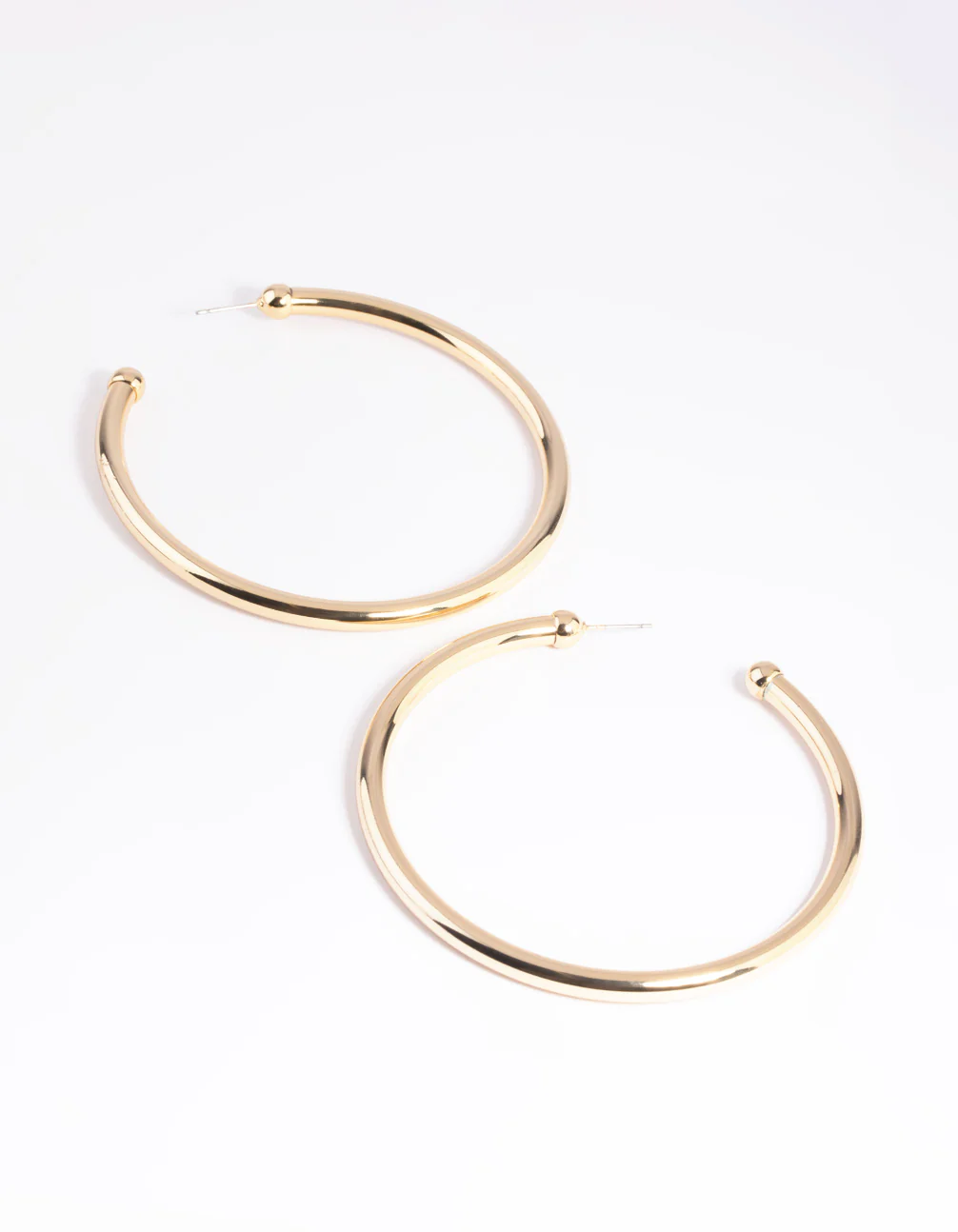 Gold Plated Smooth Hoop Earrings