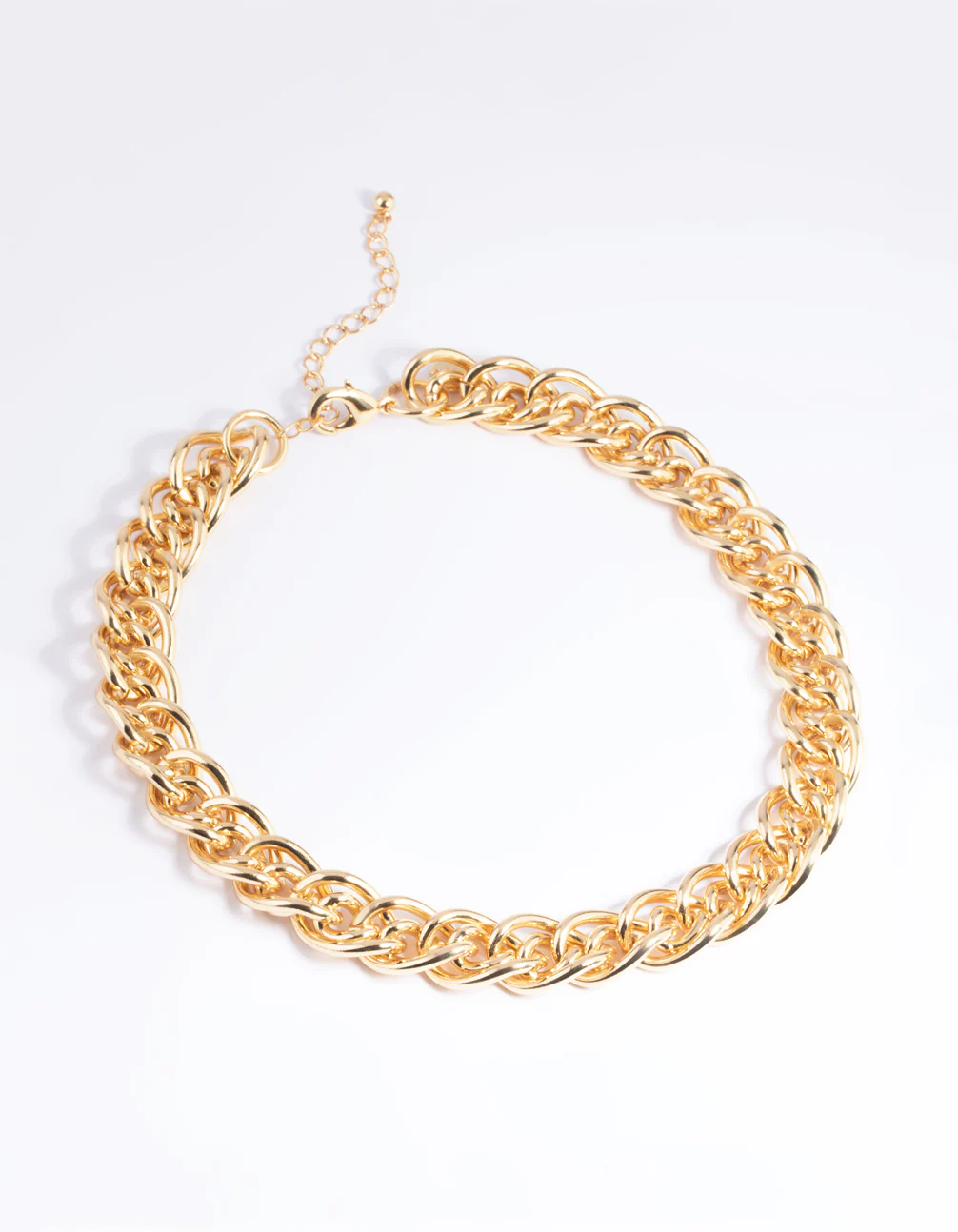 Gold Plated Brass Chunky Link Chain Necklace - Image 3