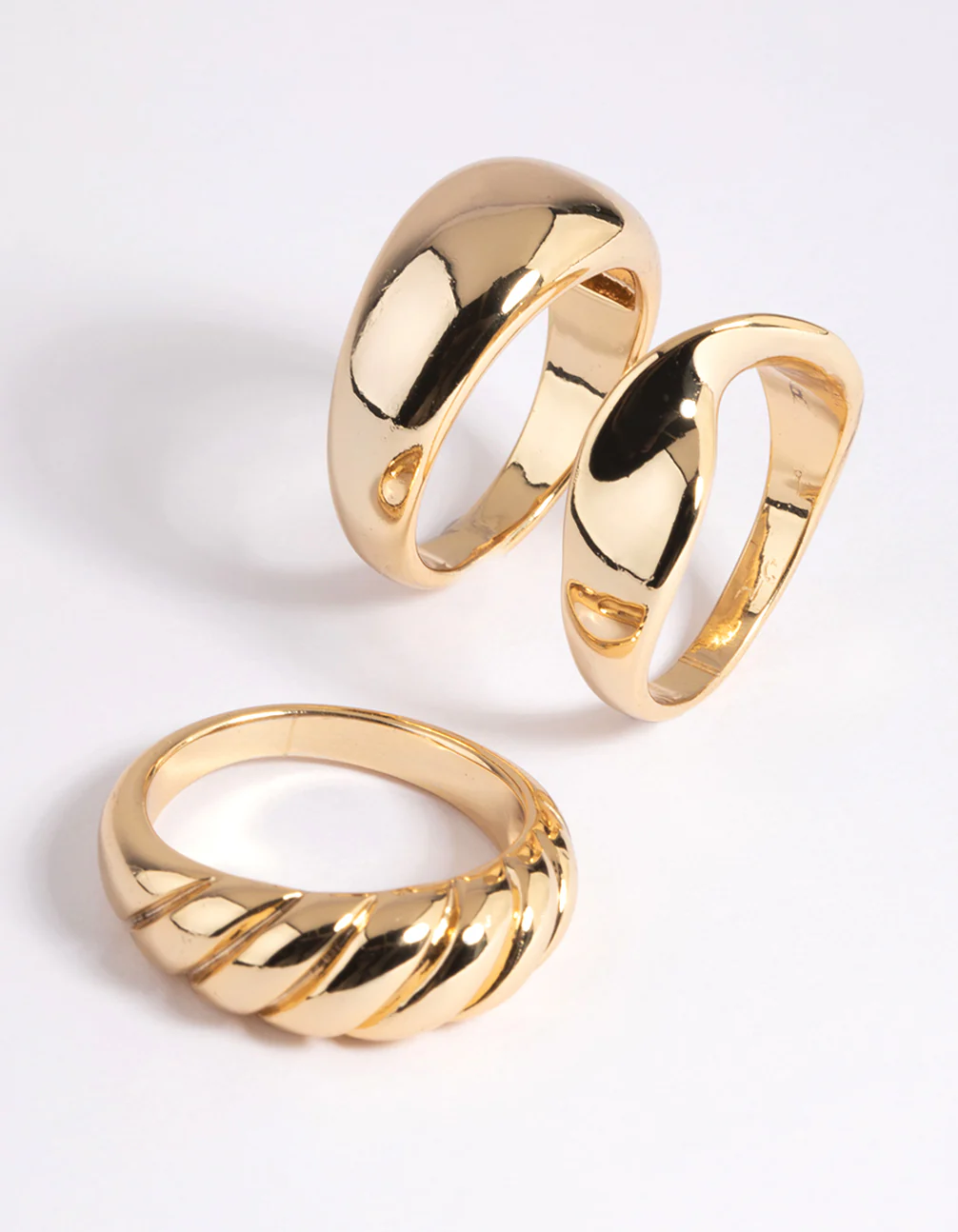 Gold Plated Brass Croissant Ring Stack Pack - Image 4
