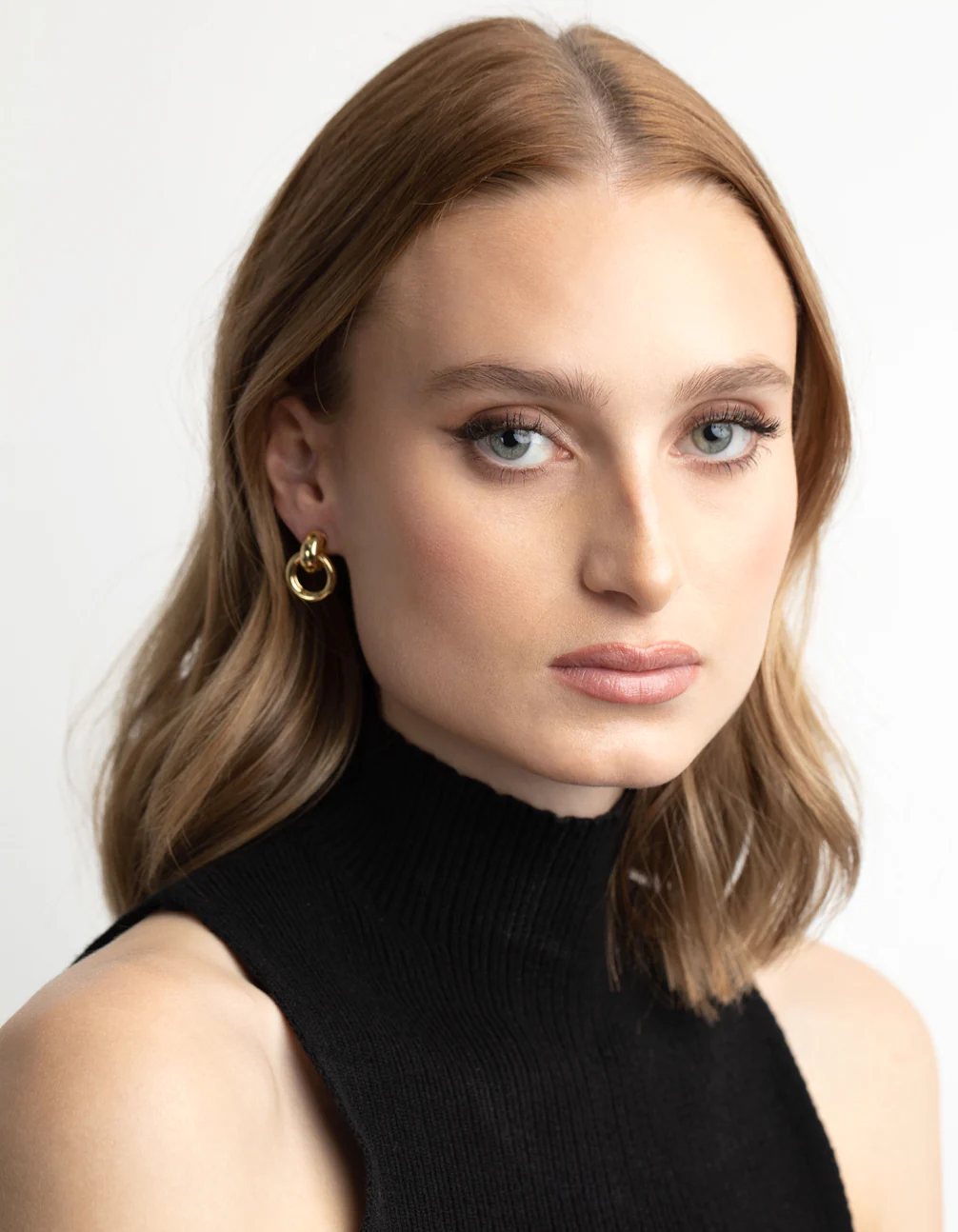 Gold Plated Door Knocker Drop Earrings - Image 4