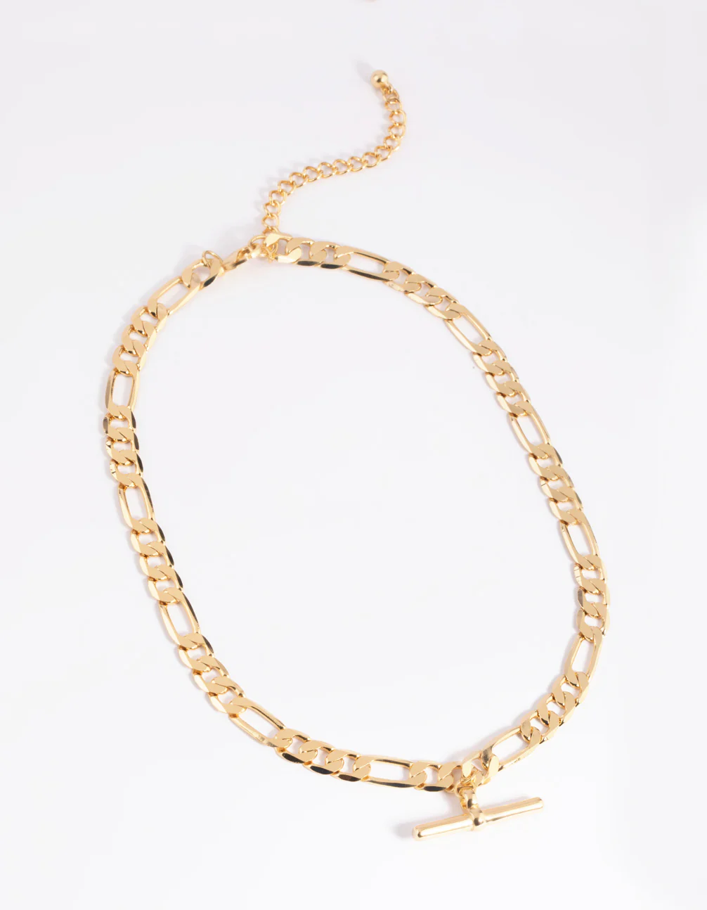Gold Plated Fob Figaro Chain Necklace - Image 3