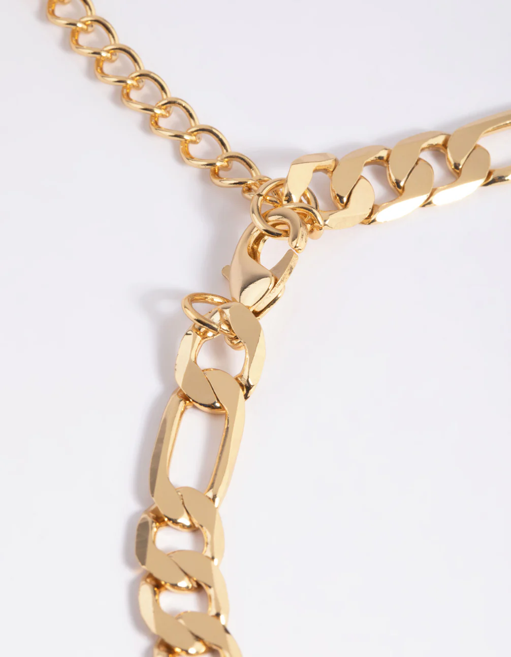 Gold Plated Fob Figaro Chain Necklace - Image 4