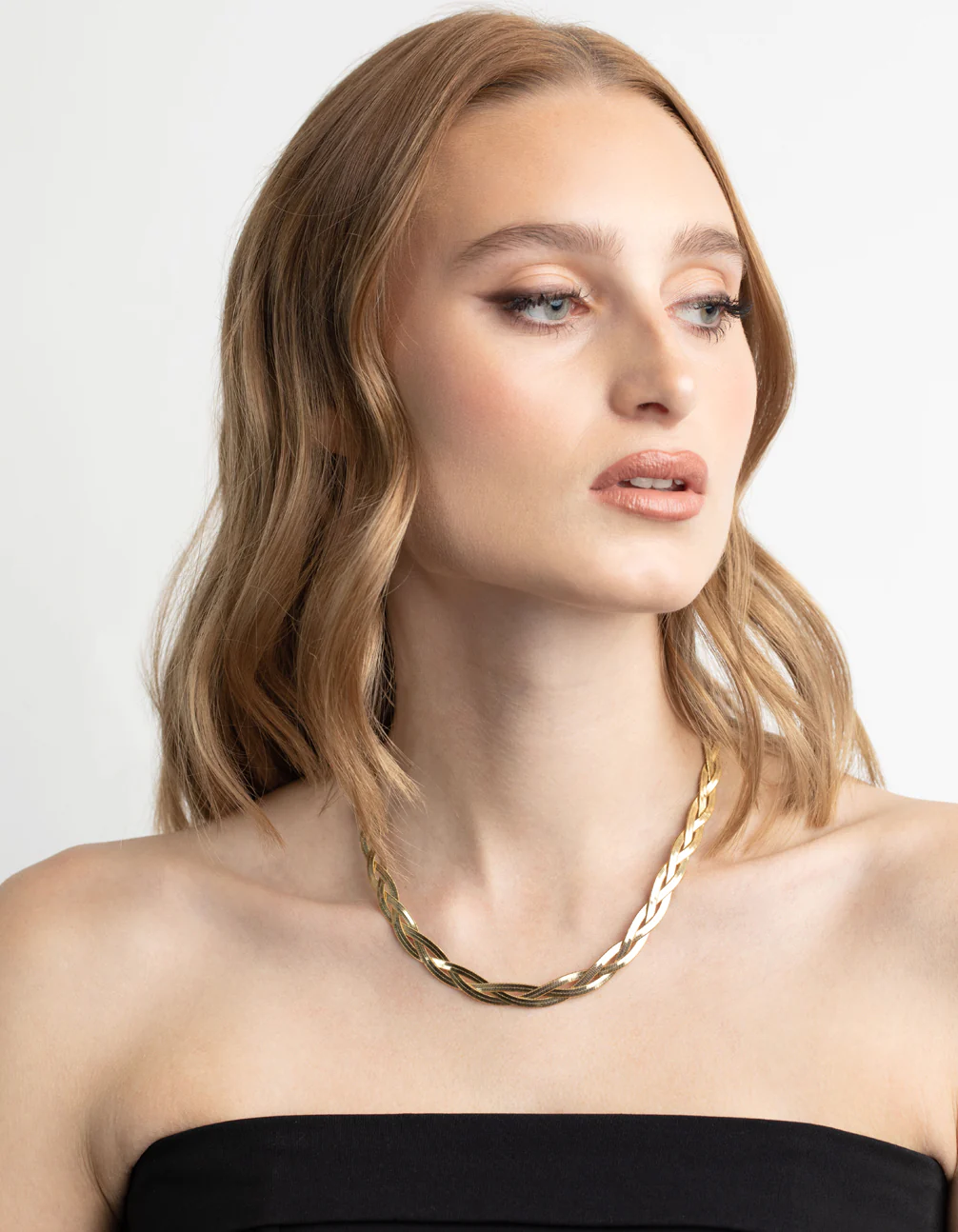 Gold Plated Flat Chain Necklace - Image 5