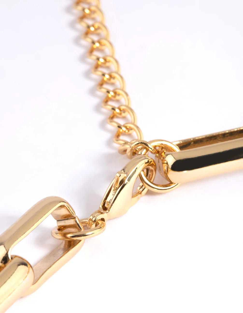 Gold Plated Rectangle Layered Necklace - Image 4