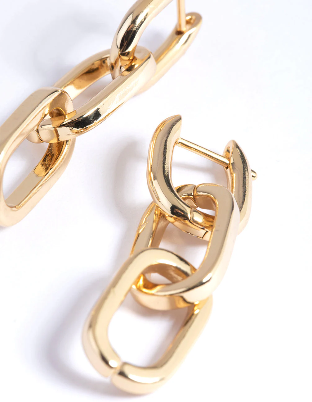 Gold Plated Rectangle Drop Earrings - Image 4