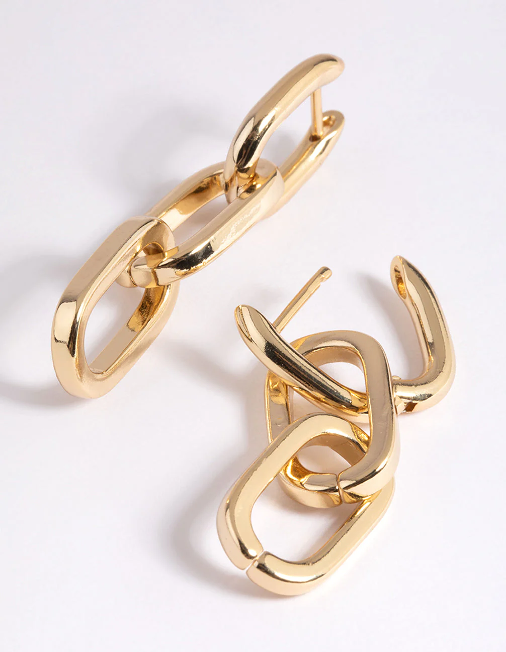 Gold Plated Rectangle Drop Earrings - Image 5