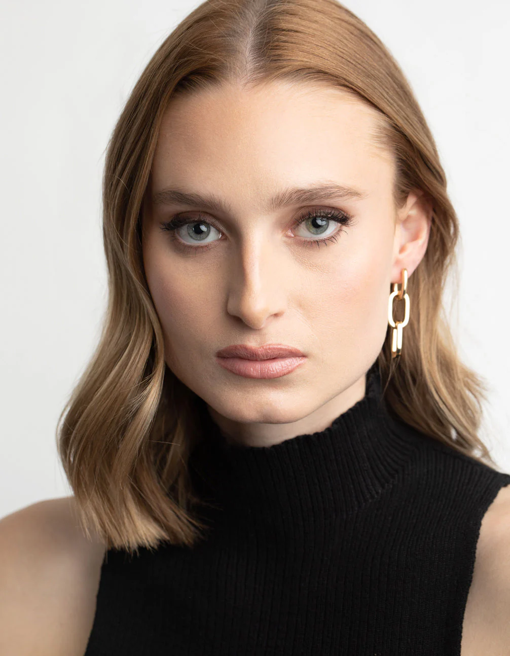 Gold Plated Rectangle Drop Earrings - Image 6