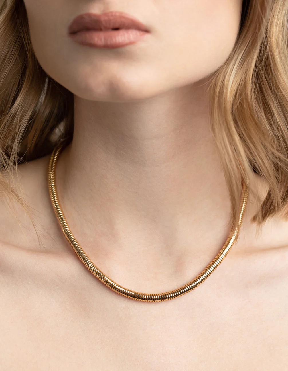 Gold Plated Snake Chain Necklace - Image 2