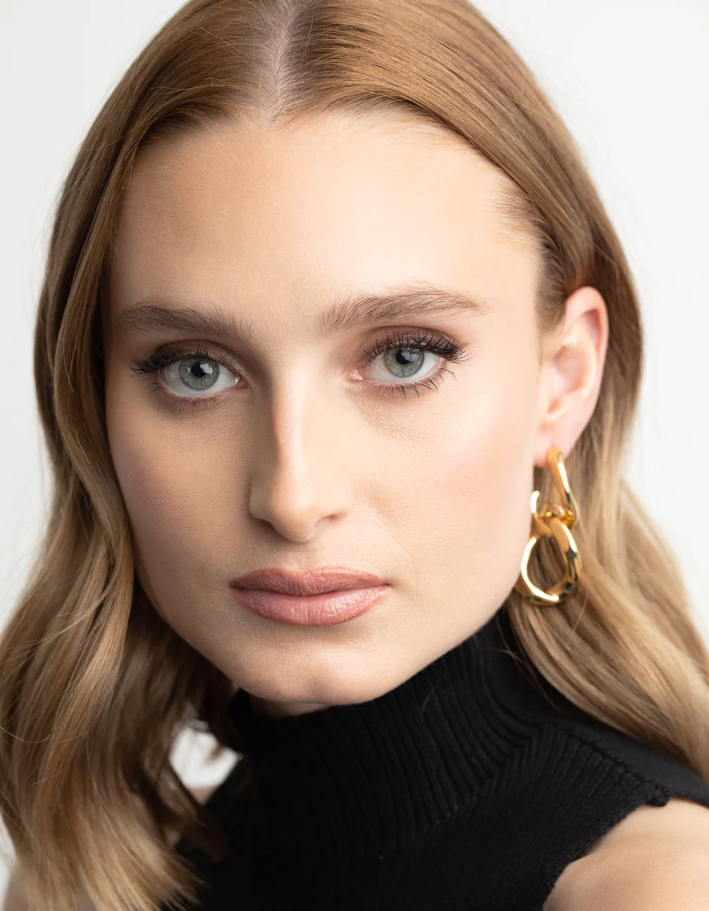 Gold Plated Curb Chain Drop Earrings - Image 5