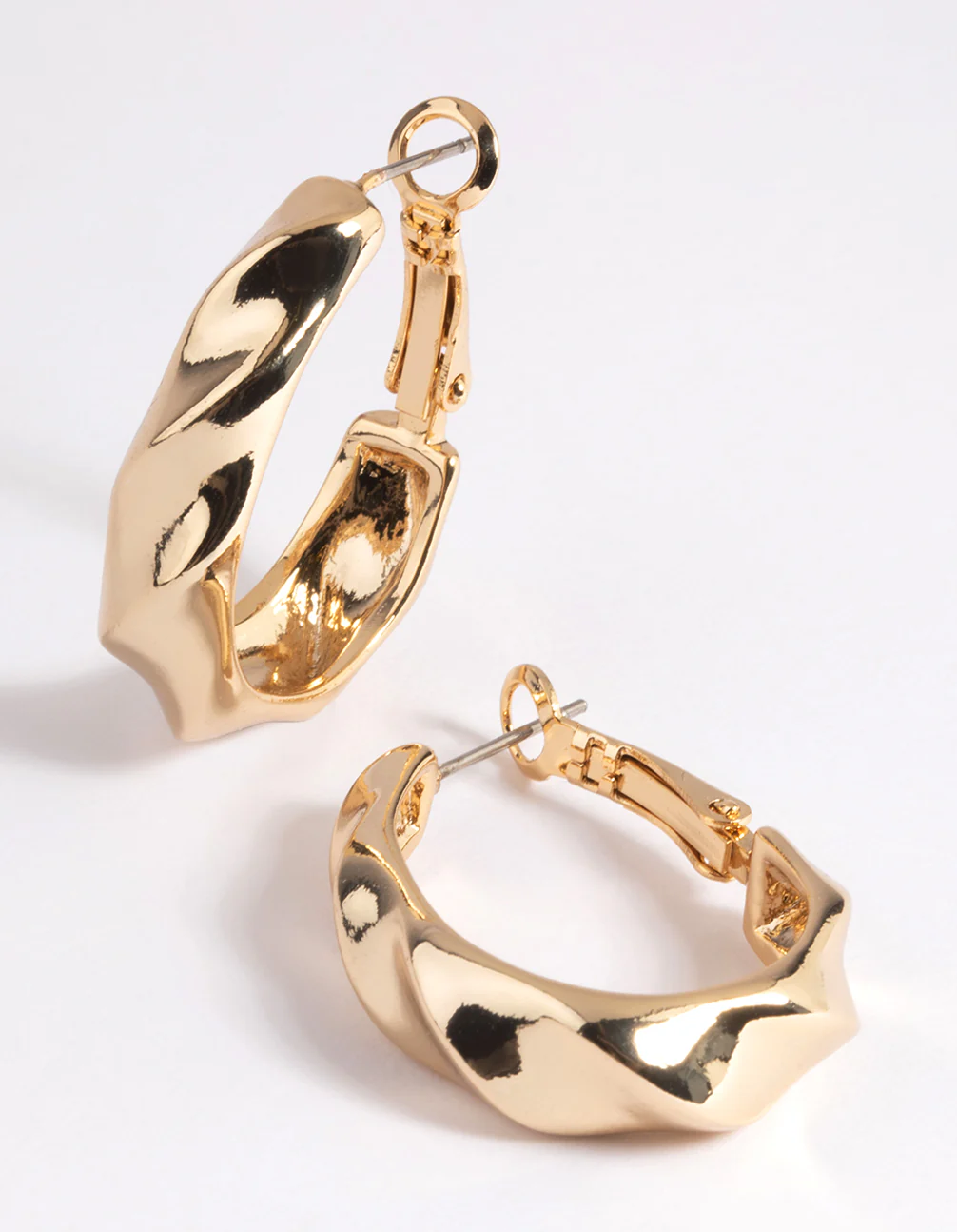 Gold Plated Twisted Hoop Earrings - Image 4