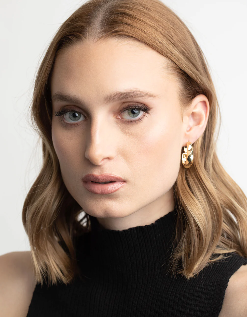 Gold Plated Twisted Hoop Earrings - Image 5