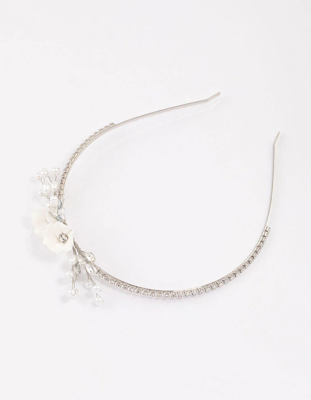 Silver Pearl & Diamante Flower Headband - Image 3
