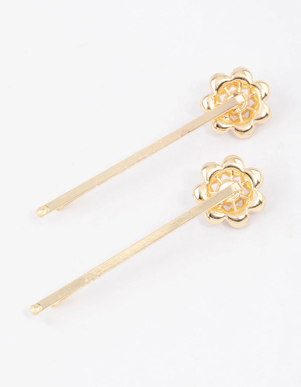 Gold Diamante & Pearl Hair Slides 4-Pack - Image 3