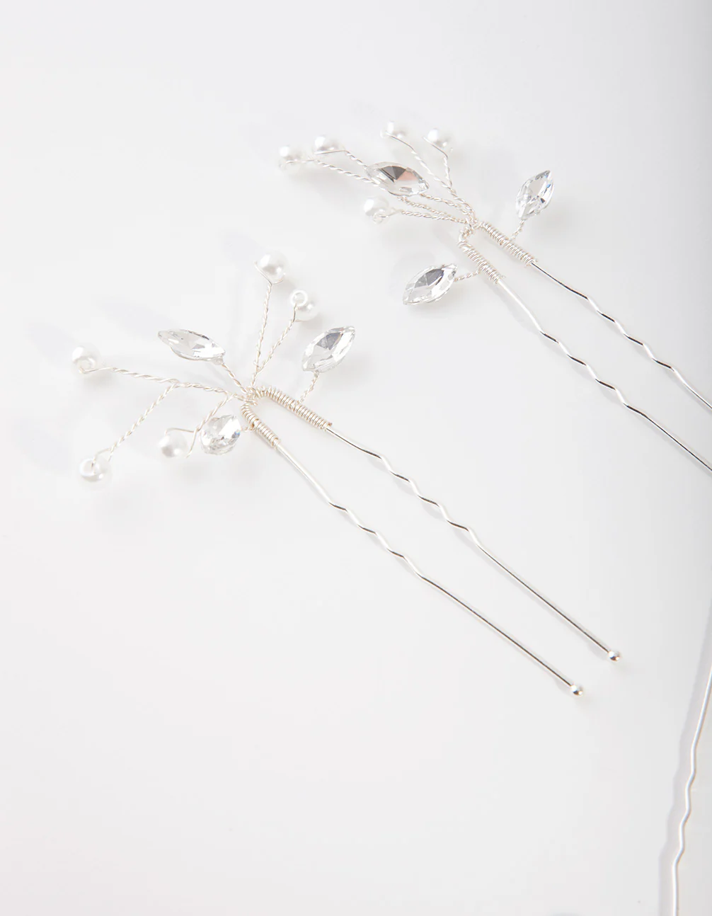 Silver Dainty Navette Hair Pins - Image 2