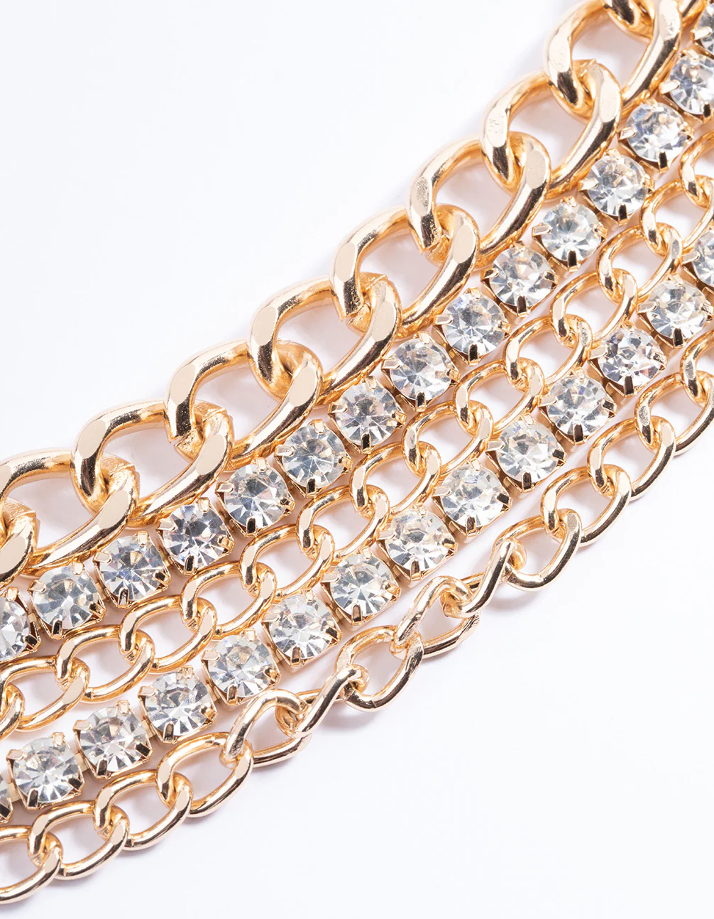 Gold Diamante Layered Chain Belt - Image 3