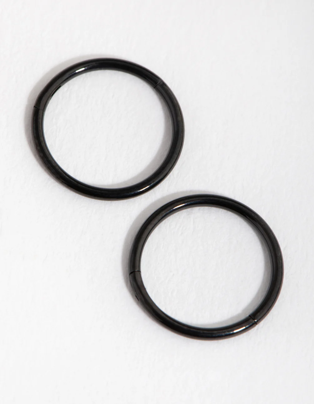 Black Coated Fine Sleeper Earrings 8MM