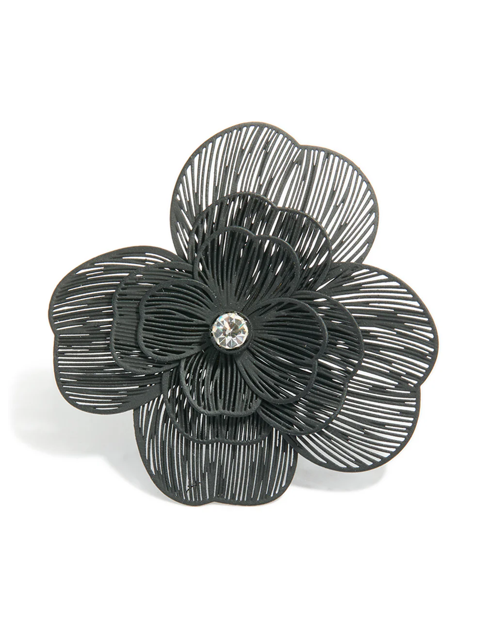 Black Flower Statement Ring - Image 5