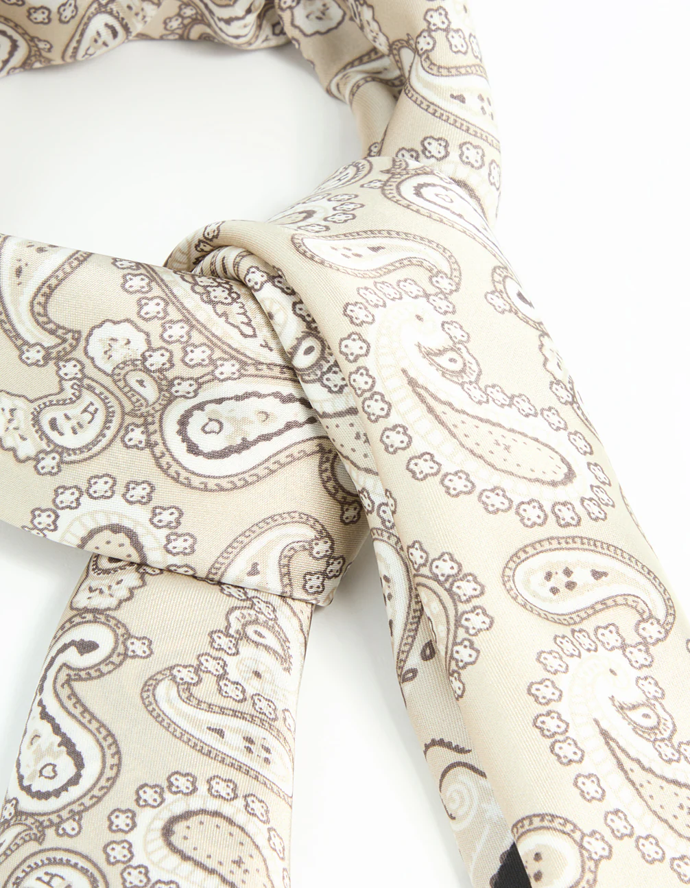 Black & White Fabric Paisley Print Scarf - Image 2