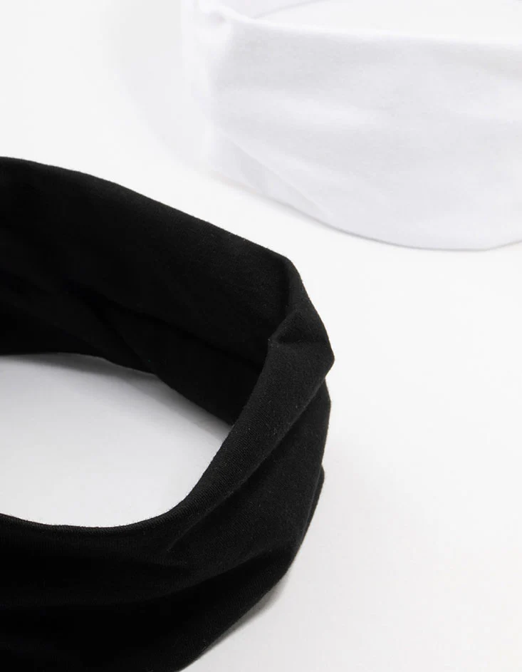Black & White Stretch Fabric Headbands - Image 2