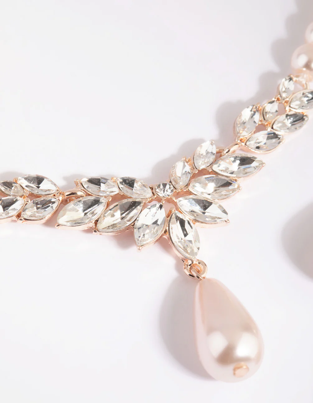 Pink Diamante Necklace & Earrings Set - Image 4