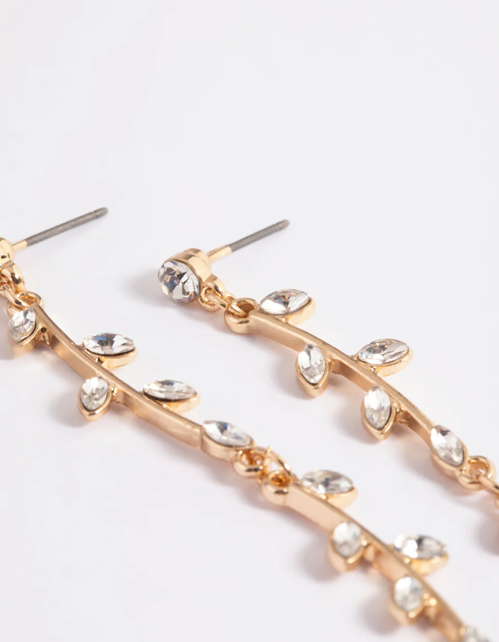 Gold Bendy Vine Drop Earrings - Image 2