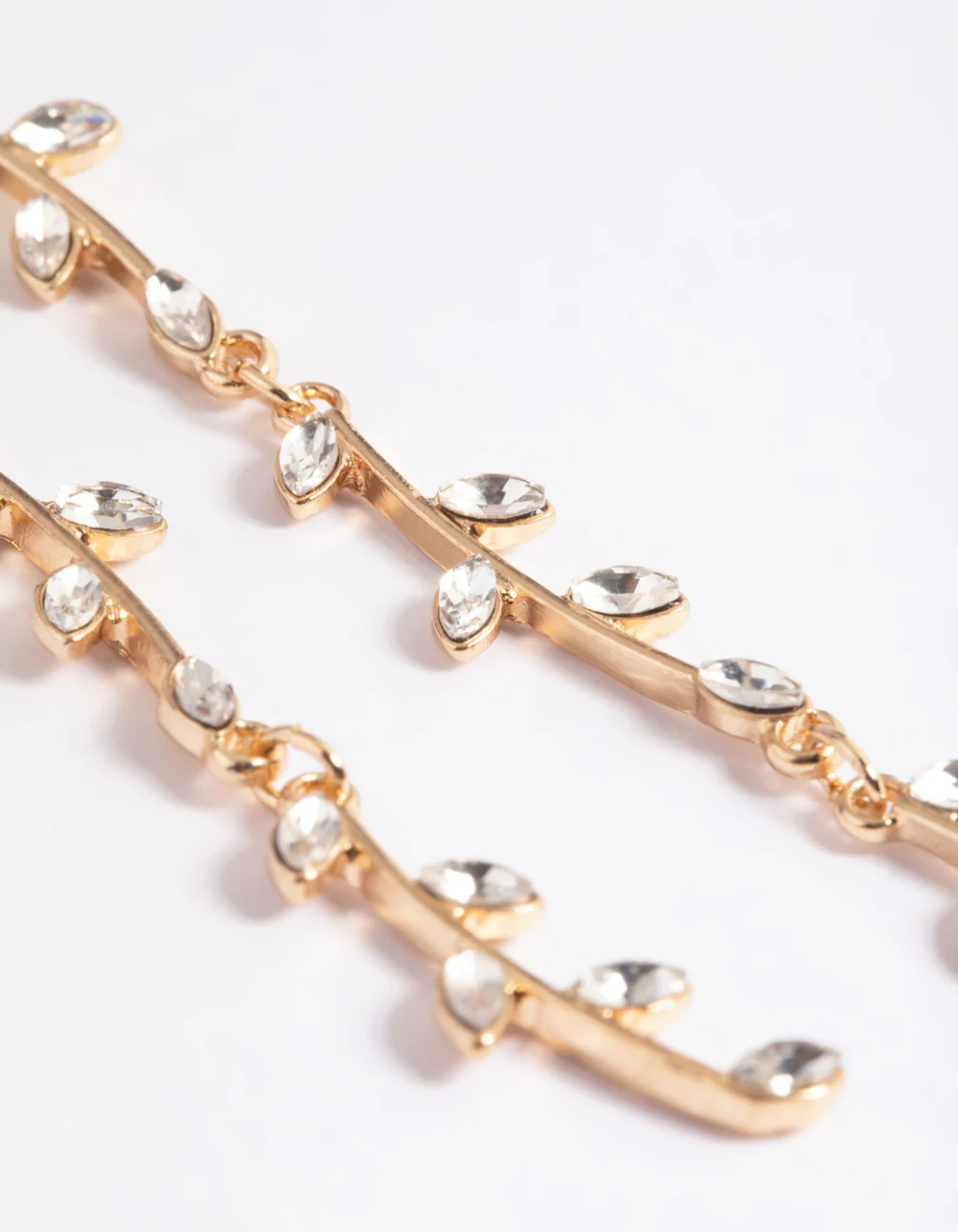 Gold Bendy Vine Drop Earrings - Image 4