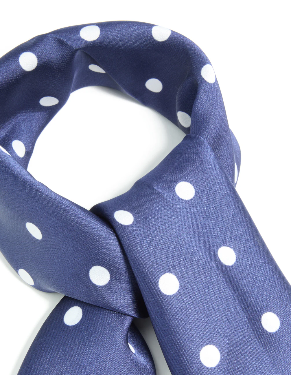 Blue & White Fabric Polka Dot Square Bordered Scarf - Image 3